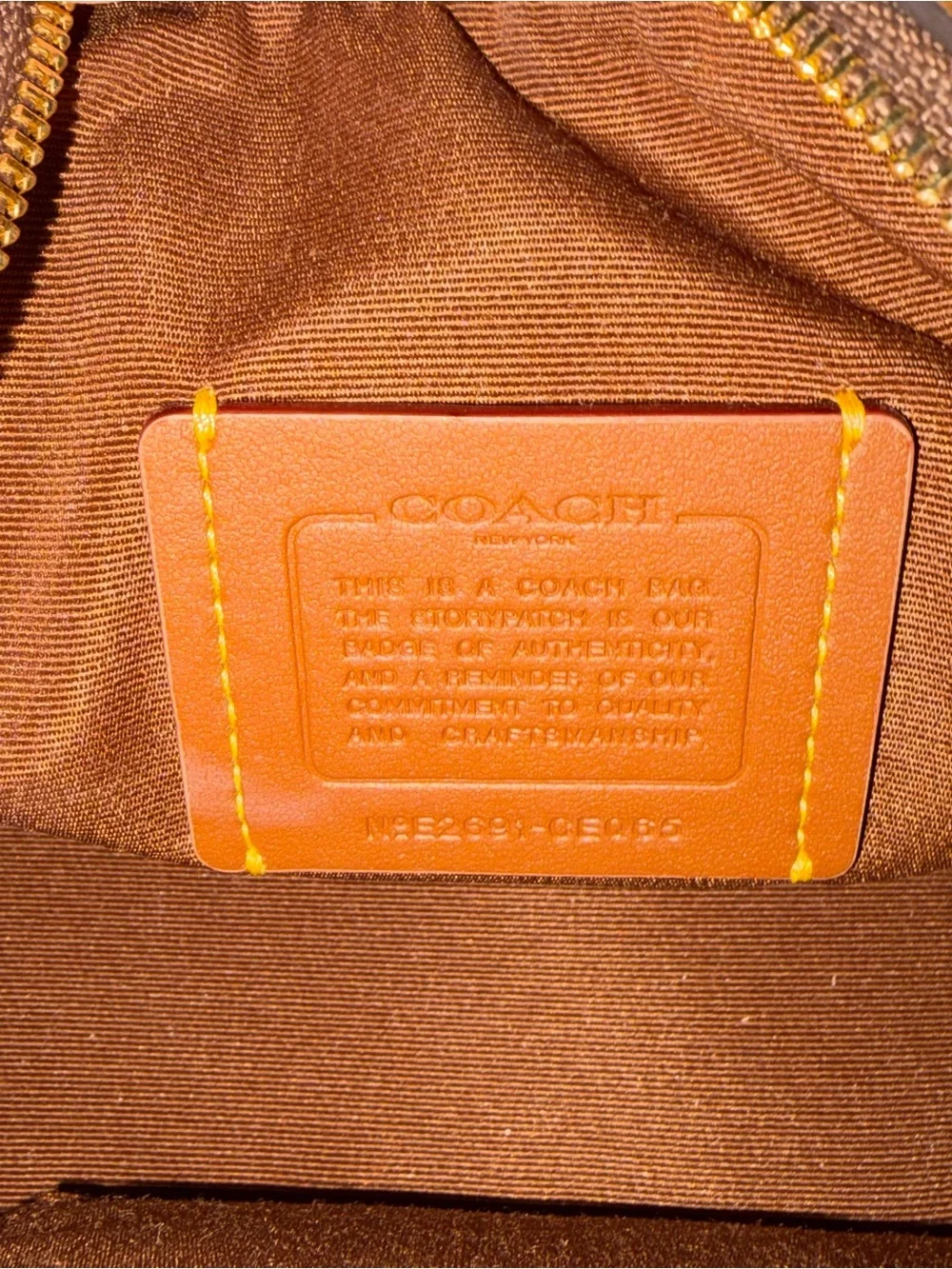Coach Mini Rowan Suede Satchel in Chestnut Brown with Gold Hardware and wallet